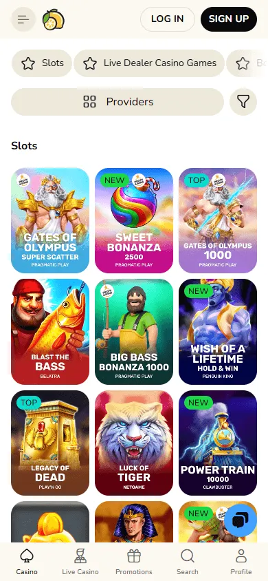 Fatfruit Casino mobile casino game interface